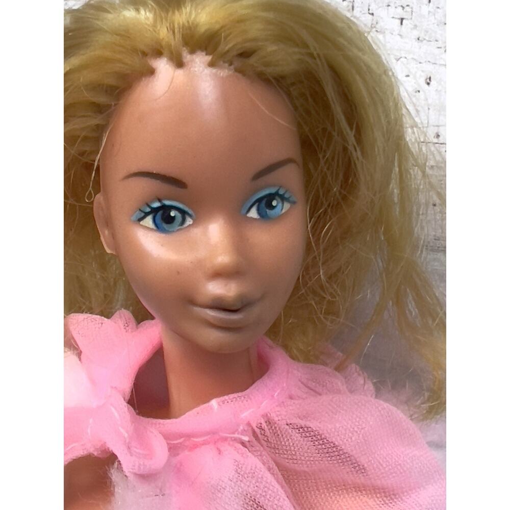 Vtg Mattel Barbie 1966 Taiwan Blonde Blue Eyes Pink Outfit Button On Back - Picture 6 of 9